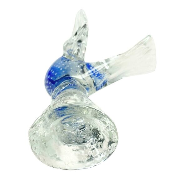 Murano Hand-Blown Glass Dove Bird Figurine Decor Controlled Bubbles Paperweight - Picture 4 of 10
